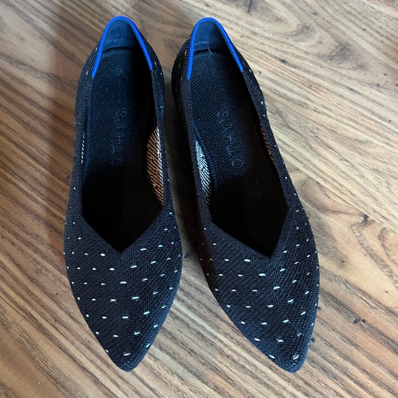 Rothy's Points in "Ivory Dot," black with ivory dots, EUC, size 8 - Picture 2 of 10